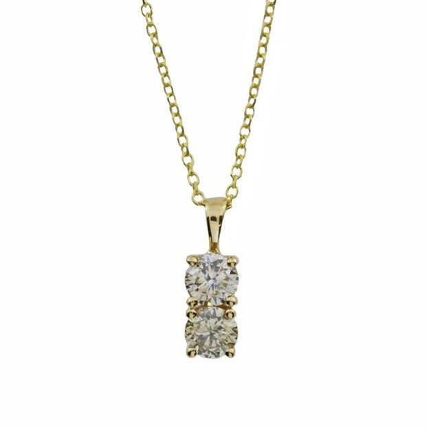 14Kt Gold 0.50 Ct 2 Stone Lab Grown Diamond Pendant