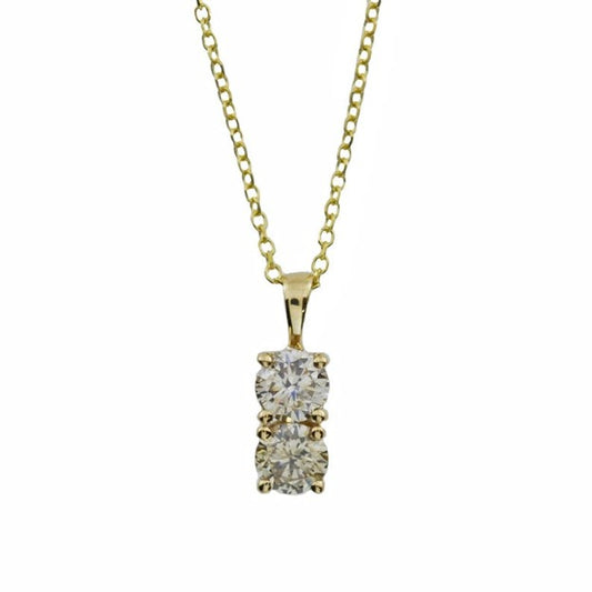 14Kt Gold 0.50 Ct 2 Stone Lab Grown Diamond Pendant