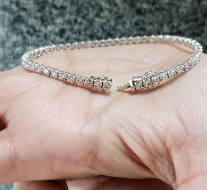 14Kt Gold 7 Ct Lab Grown Diamond Tennis Bracelet