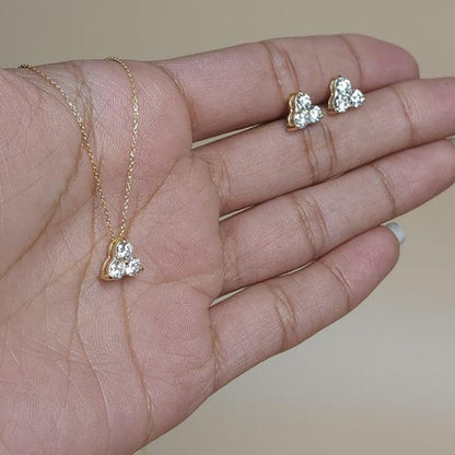 14Kt Gold 0.50 Ct 3 Stone Lab Grown Diamond Pendant