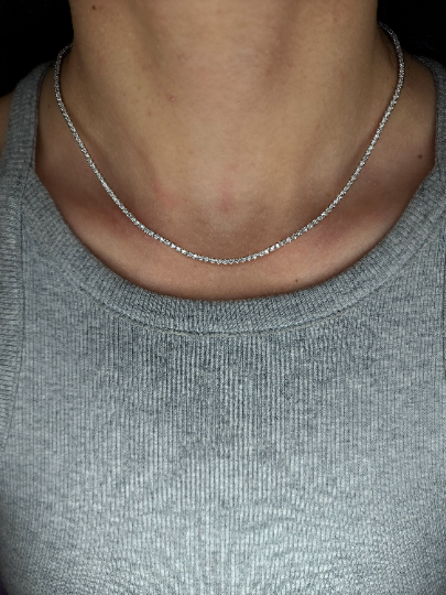 14Kt Gold 2.35 Ct 17 Inch Lab Grown Diamond Tennis Necklace