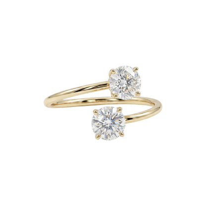 14Kt Gold 1 Ct 2 Stones Lab Grown Diamond Ring