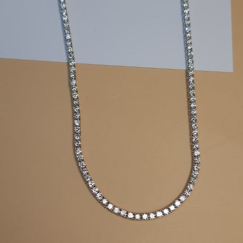 14Kt Gold 9 Ct 17-inch Lab Grown Diamond Tennis Necklace