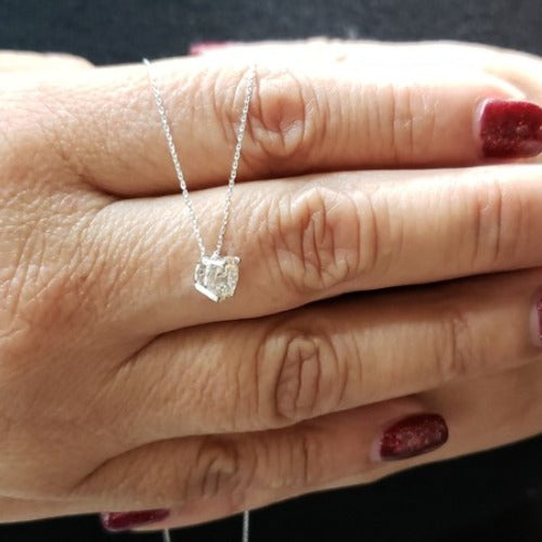 14Kt Gold 1.50 Ct Lab Grown Diamond Pendant Necklace