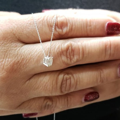 14Kt Gold 1.50 Ct Lab Grown Diamond Pendant Necklace