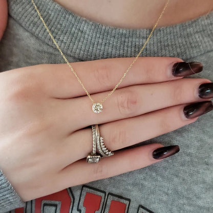 14Kt Gold 0.50 Ct Lab Grown Diamond Pendant Necklace