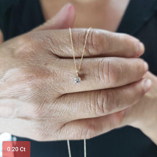 14Kt Gold 0.20 Ct Lab Grown Diamond Pendant Necklace
