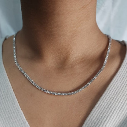 14Kt Gold 9 Ct 16-inch Lab Grown Diamond Tennis Necklace