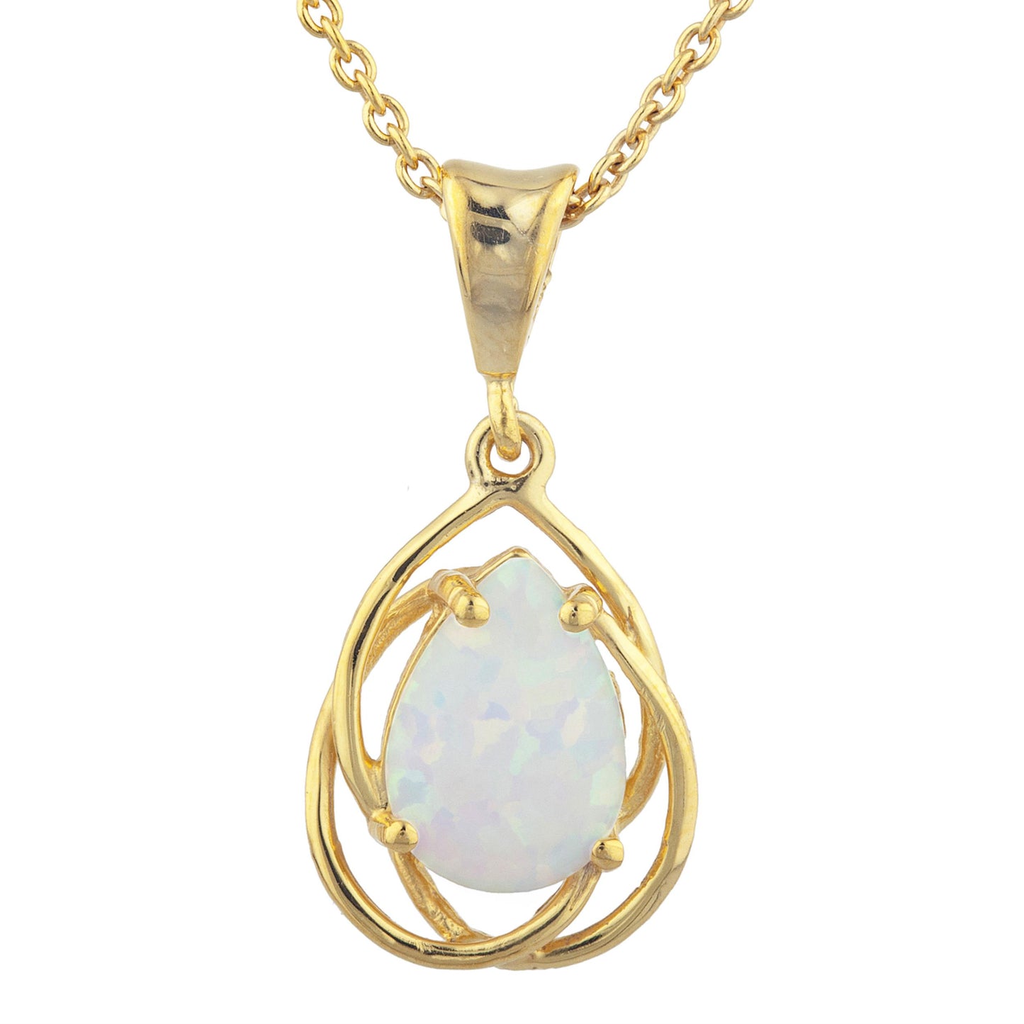 14Kt Gold Natural Opal Necklace Pendant