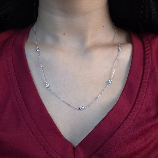 14Kt Gold 0.50 Ct Lab Grown Diamond by the Yard Necklace