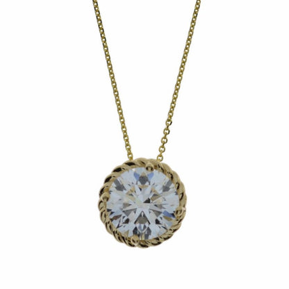 14Kt Gold 2 Ct Lab Grown Diamond Pendant Necklace