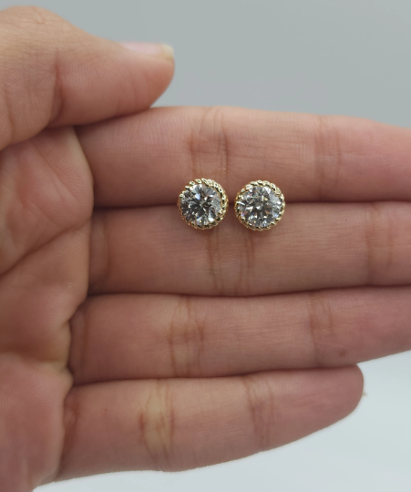 14Kt Gold 2 Ct Lab Grown Diamond Earrings