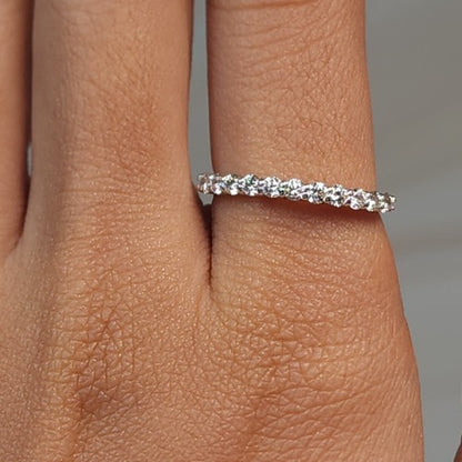 14Kt Gold 0.33 Ct Lab Grown Diamond Half Eternity Wedding Band