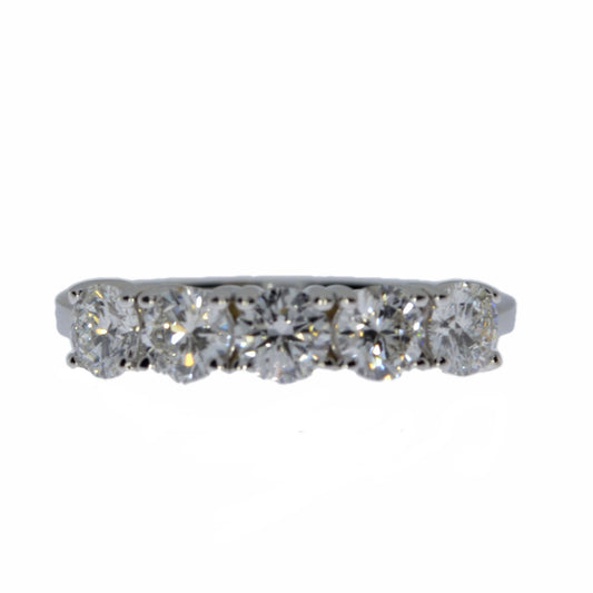 14K Gold 1.50 Ct 5 Stone Half Eternity Lab Grown Diamond Ring