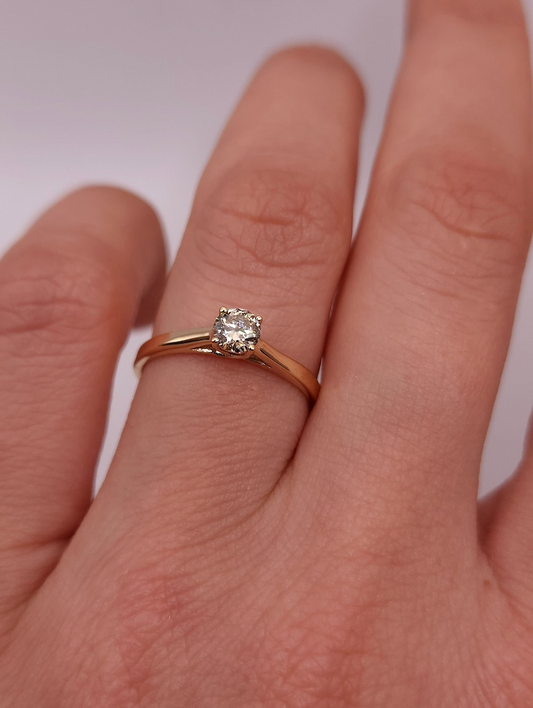 14Kt Gold 0.25 Ct Lab Grown Diamond Ring