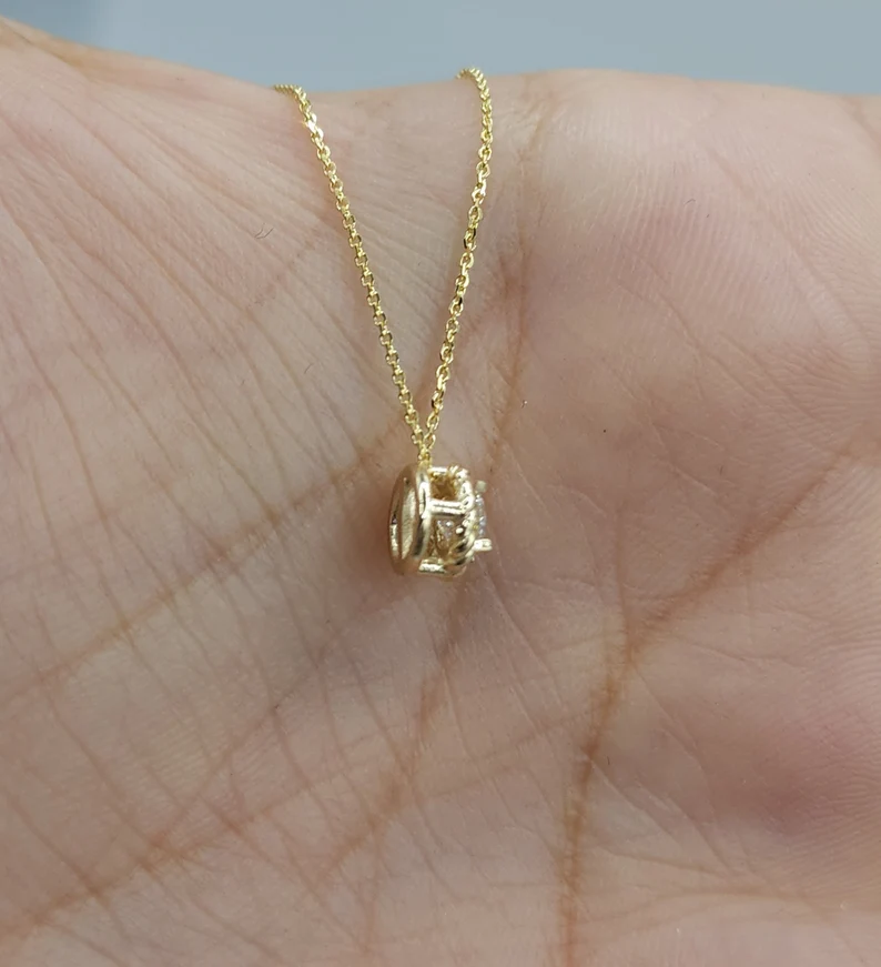 14Kt Gold 0.25 Ct Lab Grown Diamond Pendant Necklace