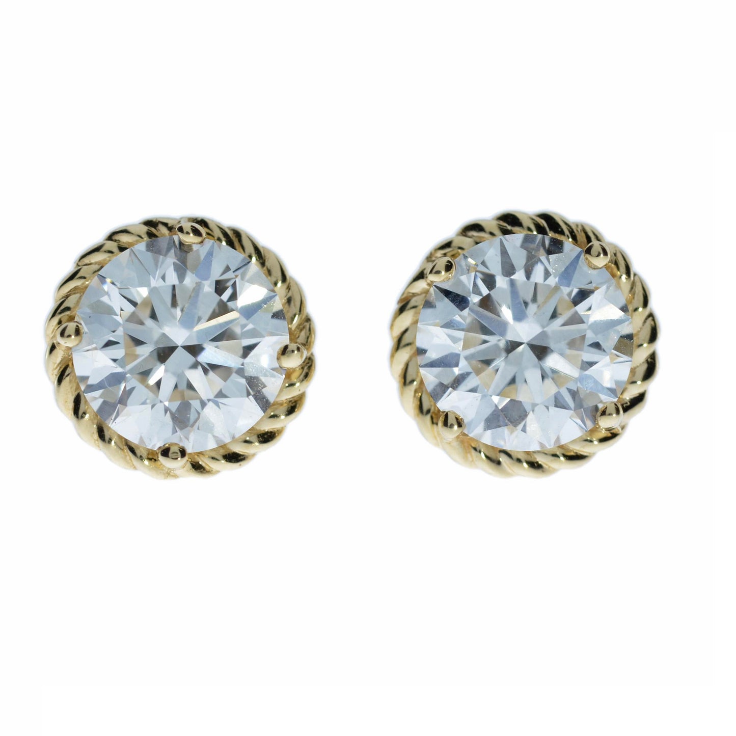 14Kt Gold 2 Ct Lab Grown Diamond Earrings