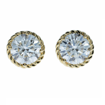 14Kt Gold 2 Ct Lab Grown Diamond Earrings