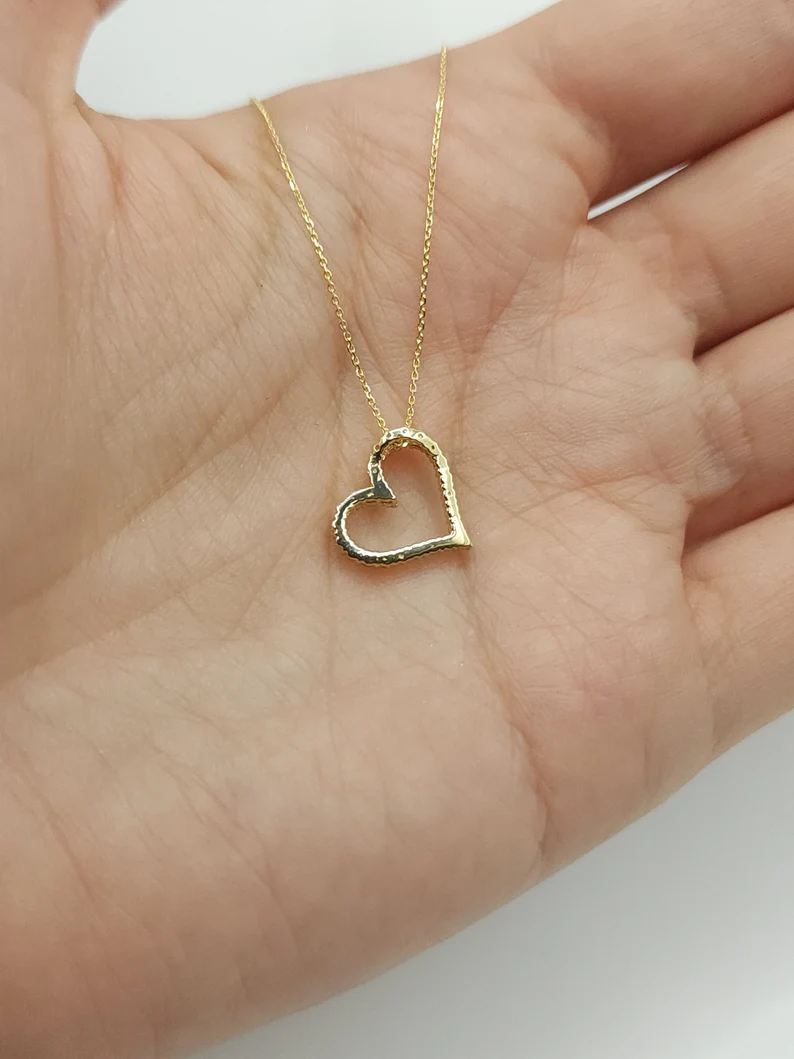 14Kt Gold 0.26 Ct Lab Grown Diamond Heart Pendant Necklace