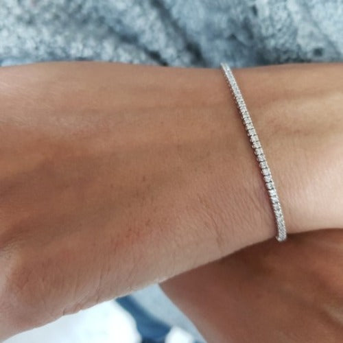 14Kt Gold 1.50 Ct Lab Grown Diamond Tennis Bracelet