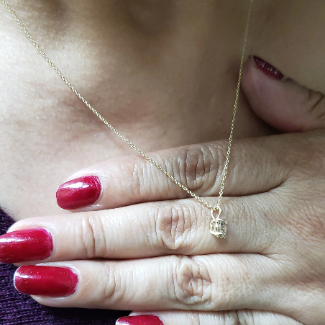 14Kt Gold 0.60 Ct Lab Grown Diamond Solitaire Pendant Necklace