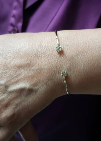 14Kt Gold 0.80Ct Lab Grown Diamond Bangle Bracelet