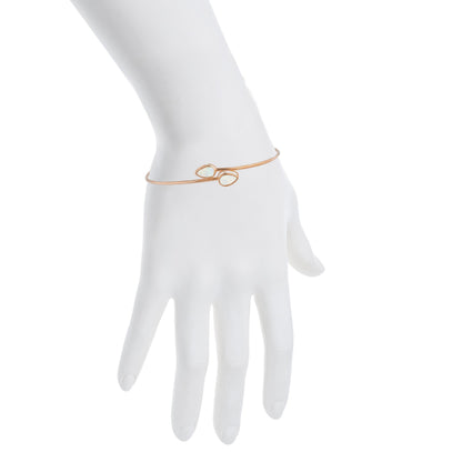 14Kt Gold Opal Pear Bezel Bangle Bracelet