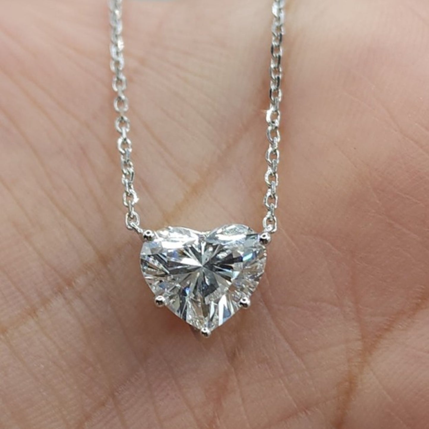 14Kt Gold 1.50 Ct IGI Certified Lab Grown Diamond Heart Pendant Necklace