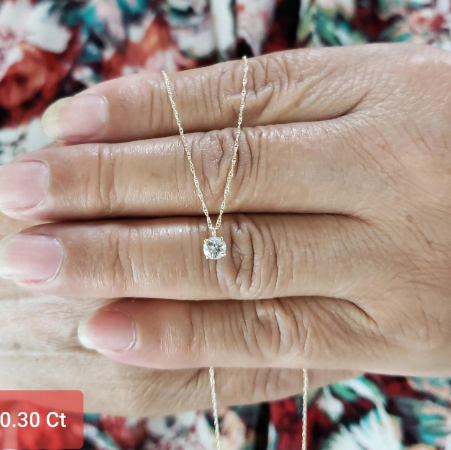 14Kt Gold 0.30 Ct Lab Grown Diamond Pendant Necklace