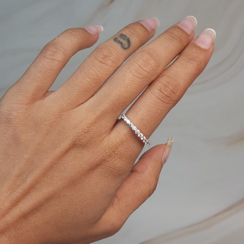 14Kt Gold 0.33 Ct Lab Grown Diamond Half Eternity Wedding Band