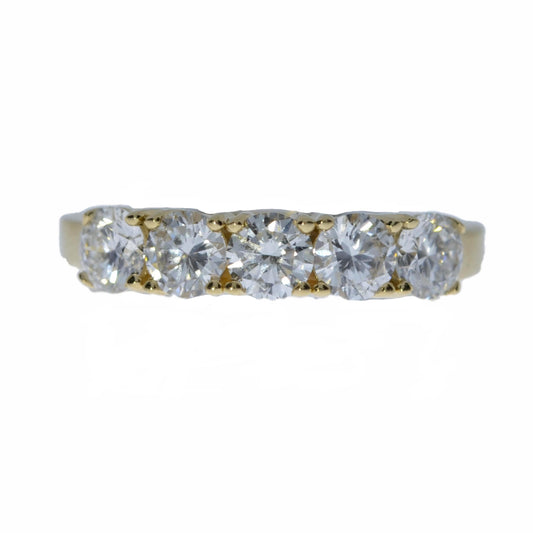 14Kt Gold 2.50 Ct 5 Stones Lab Grown Diamond Ring