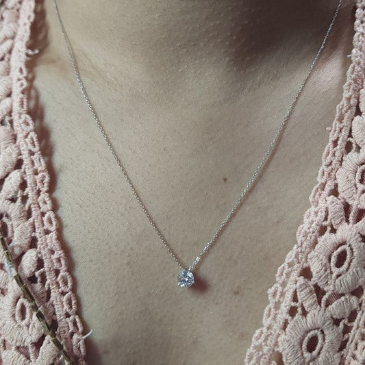 14Kt Gold 0.50 Ct Lab Grown Diamond 3 Prong Solitaire Necklace