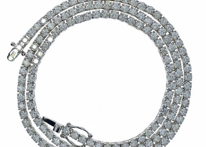 14Kt Gold 10 Ct 17-inch Lab Grown Diamond Tennis Necklace