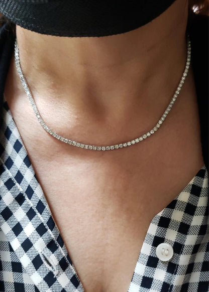 14Kt Gold 5.20 Ct 16 Inch Diamond Tennis Necklace