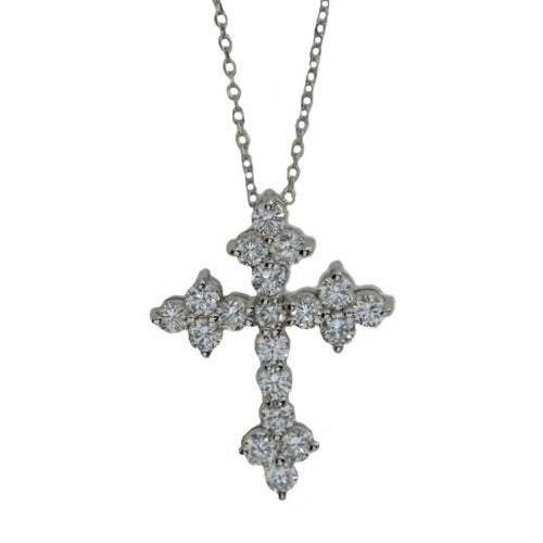 14Kt Gold 1 Ct Genuine Natural Diamond Cross Pendant Necklace