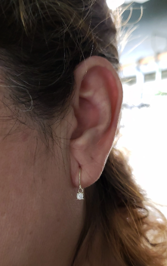 14Kt Gold 0.20 Ct Lab Grown Diamond Dangle Earrings