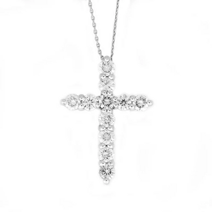 14Kt Gold 1 Ct Lab Grown Diamond Cross Pendant Necklace