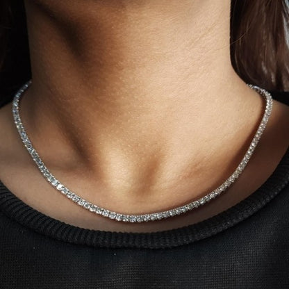 14Kt Gold 11 Ct 16-inch Lab Grown Diamond Tennis Necklace
