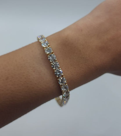 14Kt Gold 16.20 Ct Lab Grown Diamond Tennis Bracelet