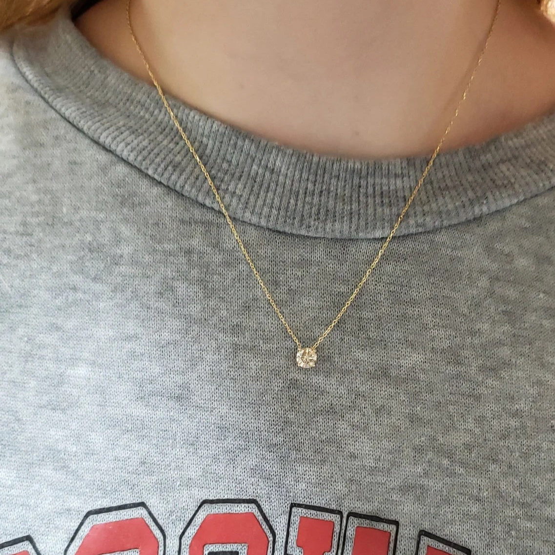 14Kt Gold 0.50 Ct Lab Grown Diamond Pendant Necklace