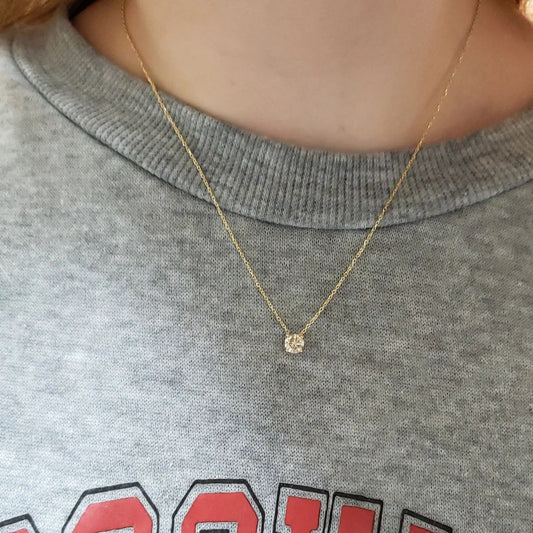 14Kt Gold 0.50 Ct Lab Grown Diamond Pendant Necklace