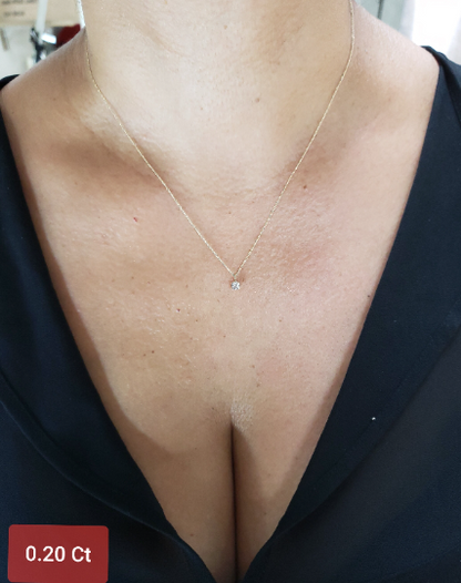 14Kt Gold 0.20 Ct Lab Grown Diamond Pendant Necklace