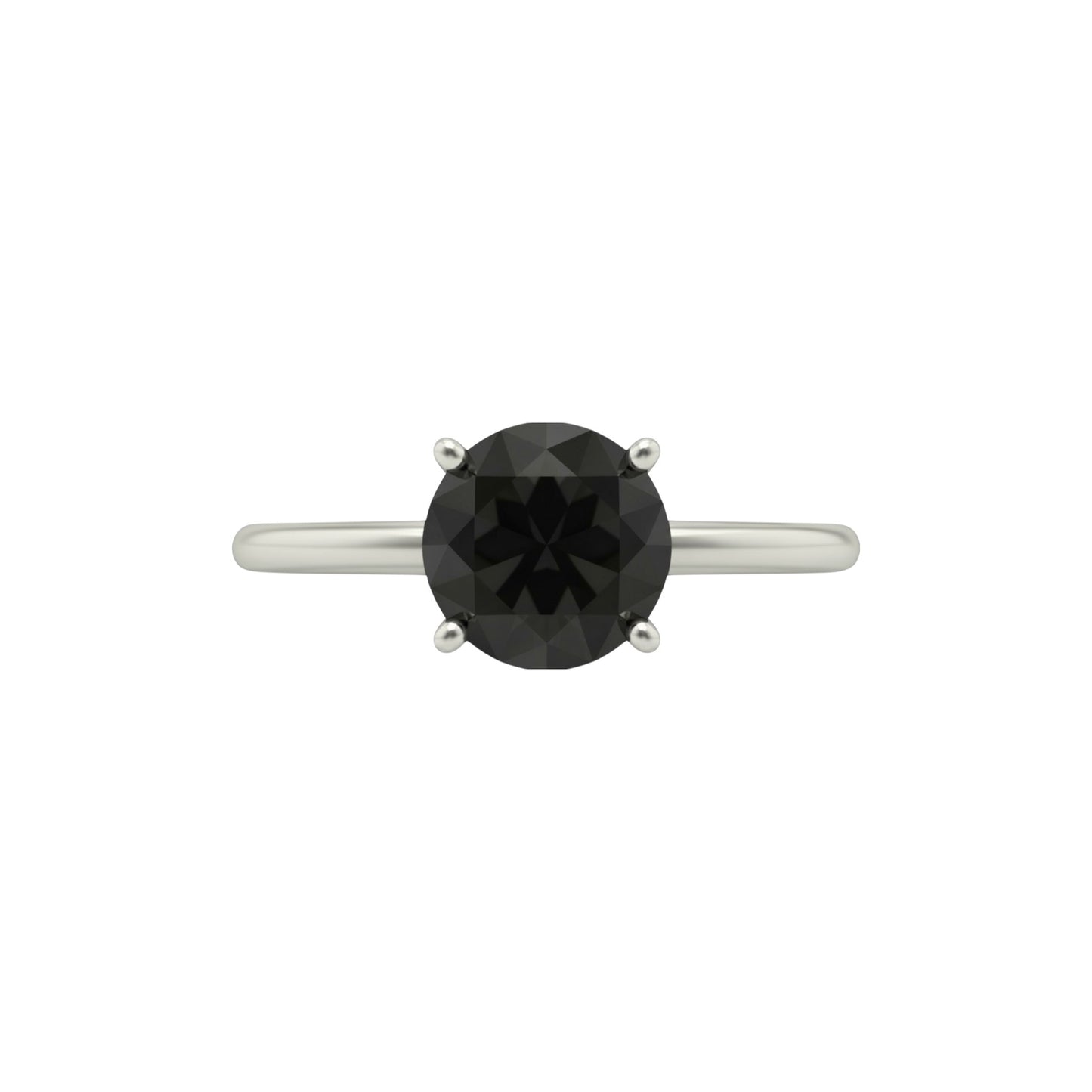 14Kt Gold 1 Ct Natural Rose Cut Black Diamond Ring