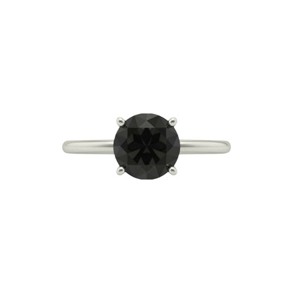 14Kt Gold 1 Ct Natural Rose Cut Black Diamond Ring