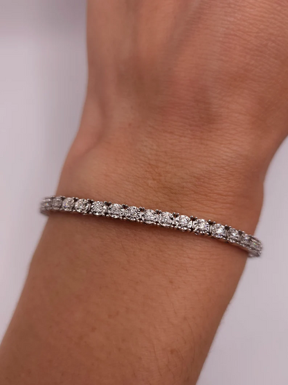 14Kt Gold 2 Ct Lab Grown Diamond Illusion Tennis Bracelet