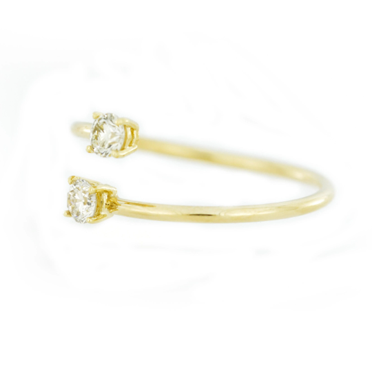 14Kt Gold 0.20 Ct 2 Lab Grown Diamond Ring