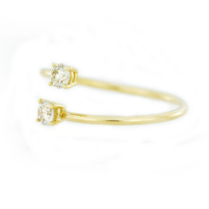 14Kt Gold 0.20 Ct 2 Lab Grown Diamond Ring