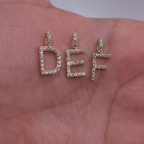 14Kt Gold Initial Letter 0.36 Ct Lab Grown Diamond Pendant