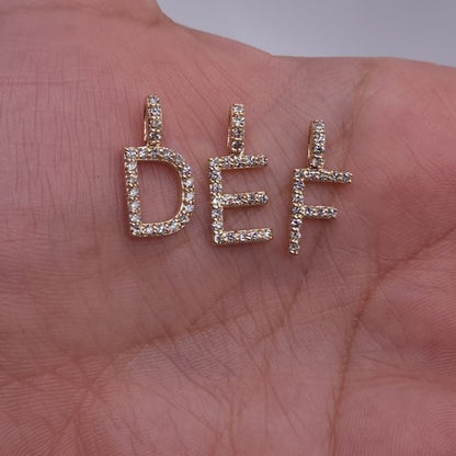 14Kt Gold Initial Letter 0.36 Ct Lab Grown Diamond Pendant