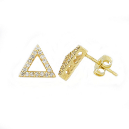 14Kt Gold Open Triangle Lab Grown Diamond Stud Earrings